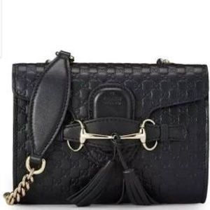 Gucci black leather Emily cross body, perfect